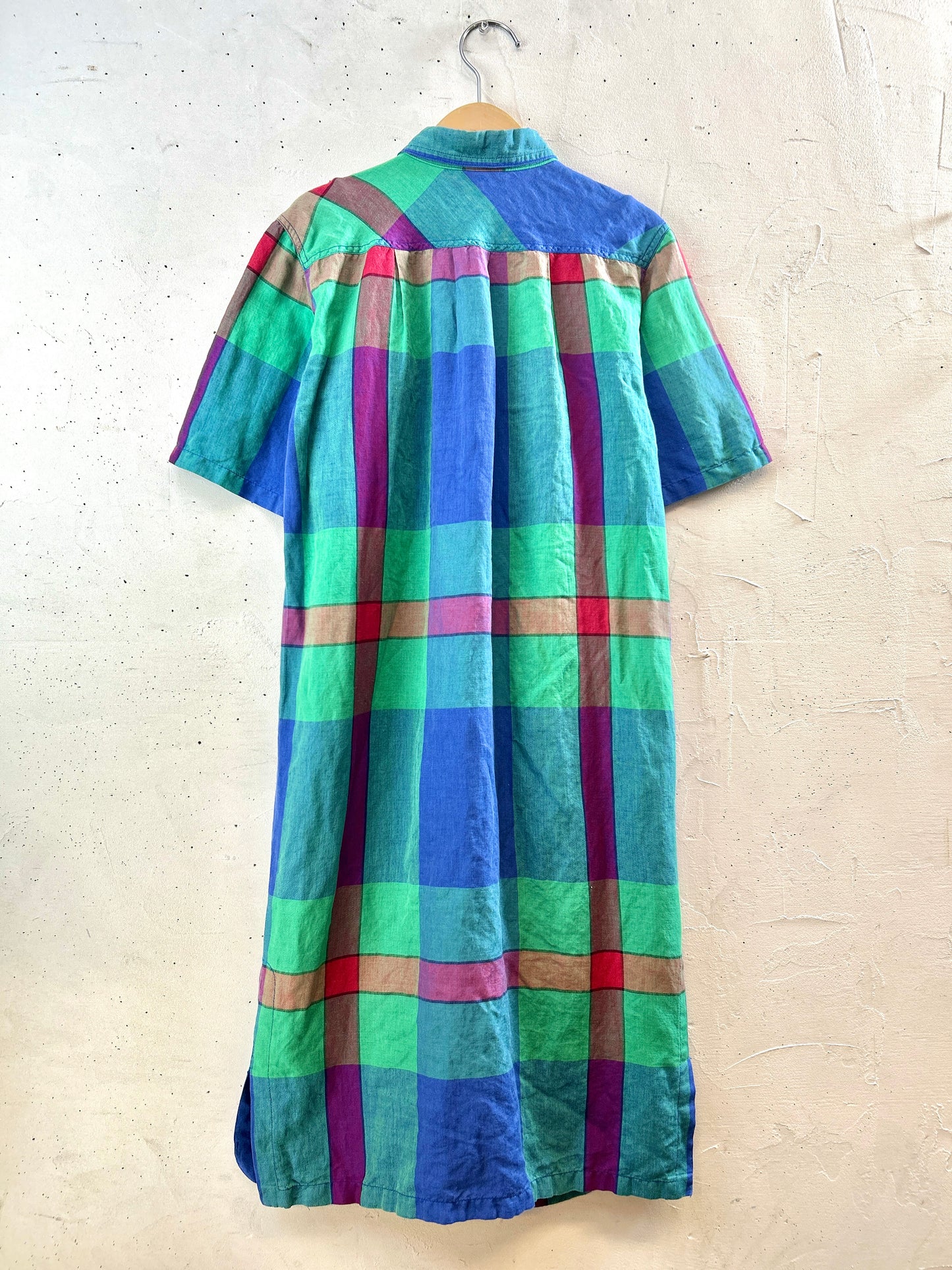 Vintage Plaid Dress MADE IN ITALY [H30979]