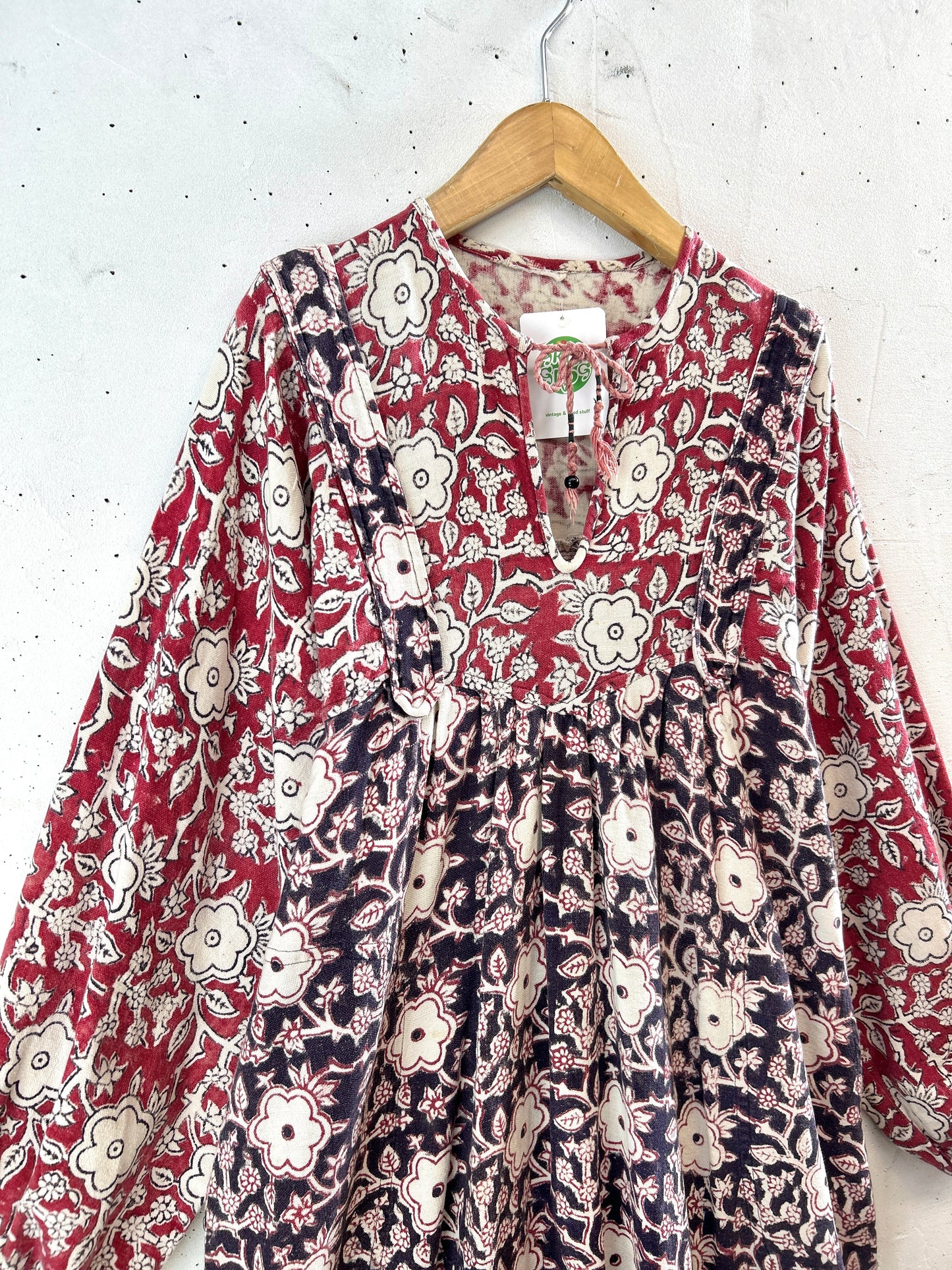 Vintage Block Print Dress [K30712]
