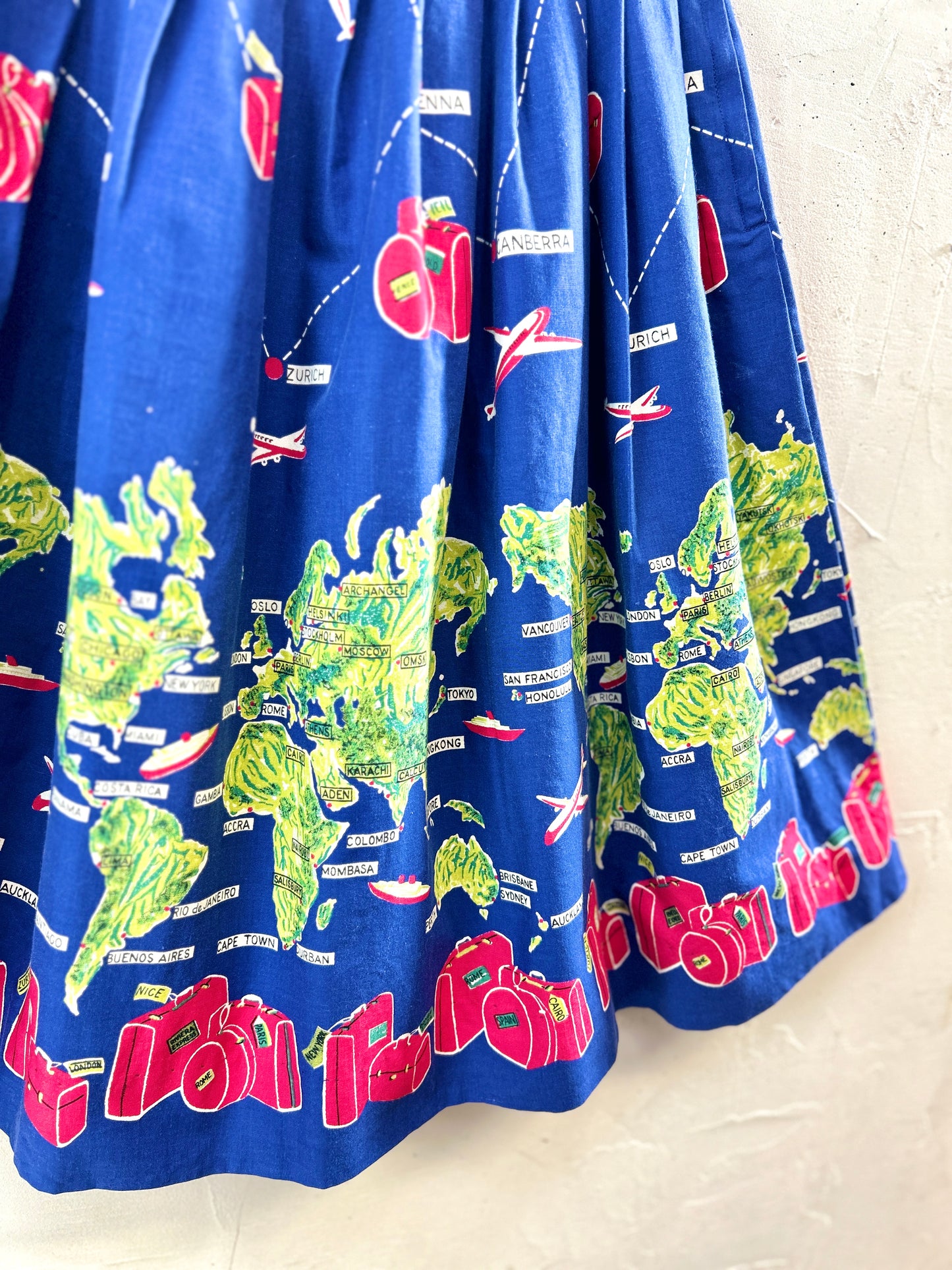 '70s Vintage End Pattern Skirt [I30178]