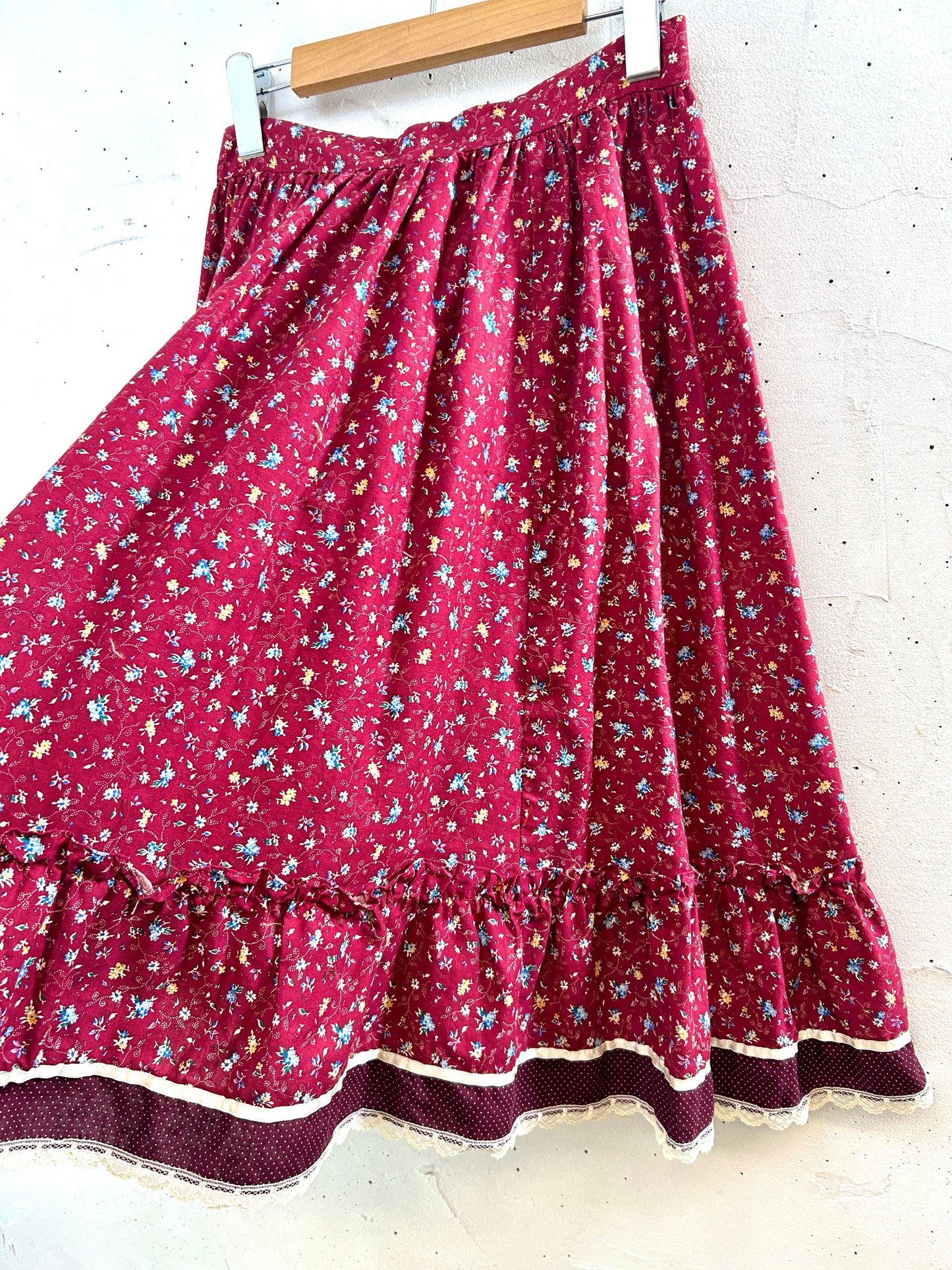 '70s Vintage flower Skirt [J30524]