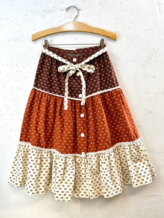 '70s Vintage Tiered Skirt [H30940]