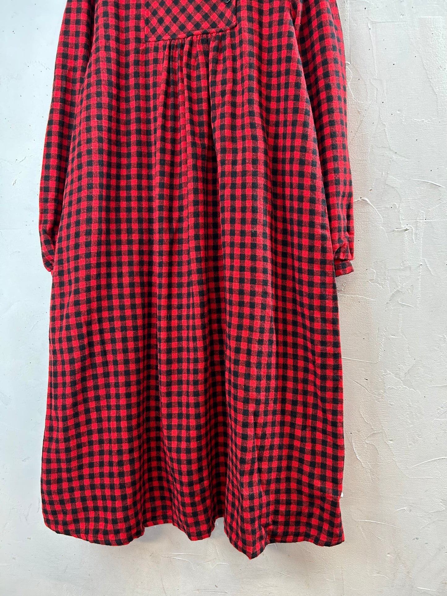 Vintage Plaid Dress [L29217]