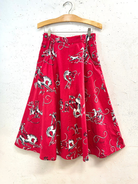 Vintage Western Skirt MADE IN USA [E32380]
