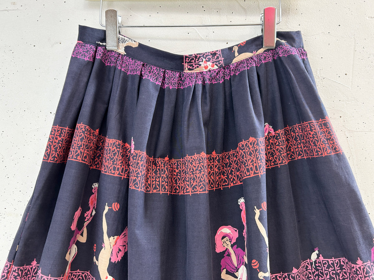 '50s Vintage End Pattern Skirt [J34112]