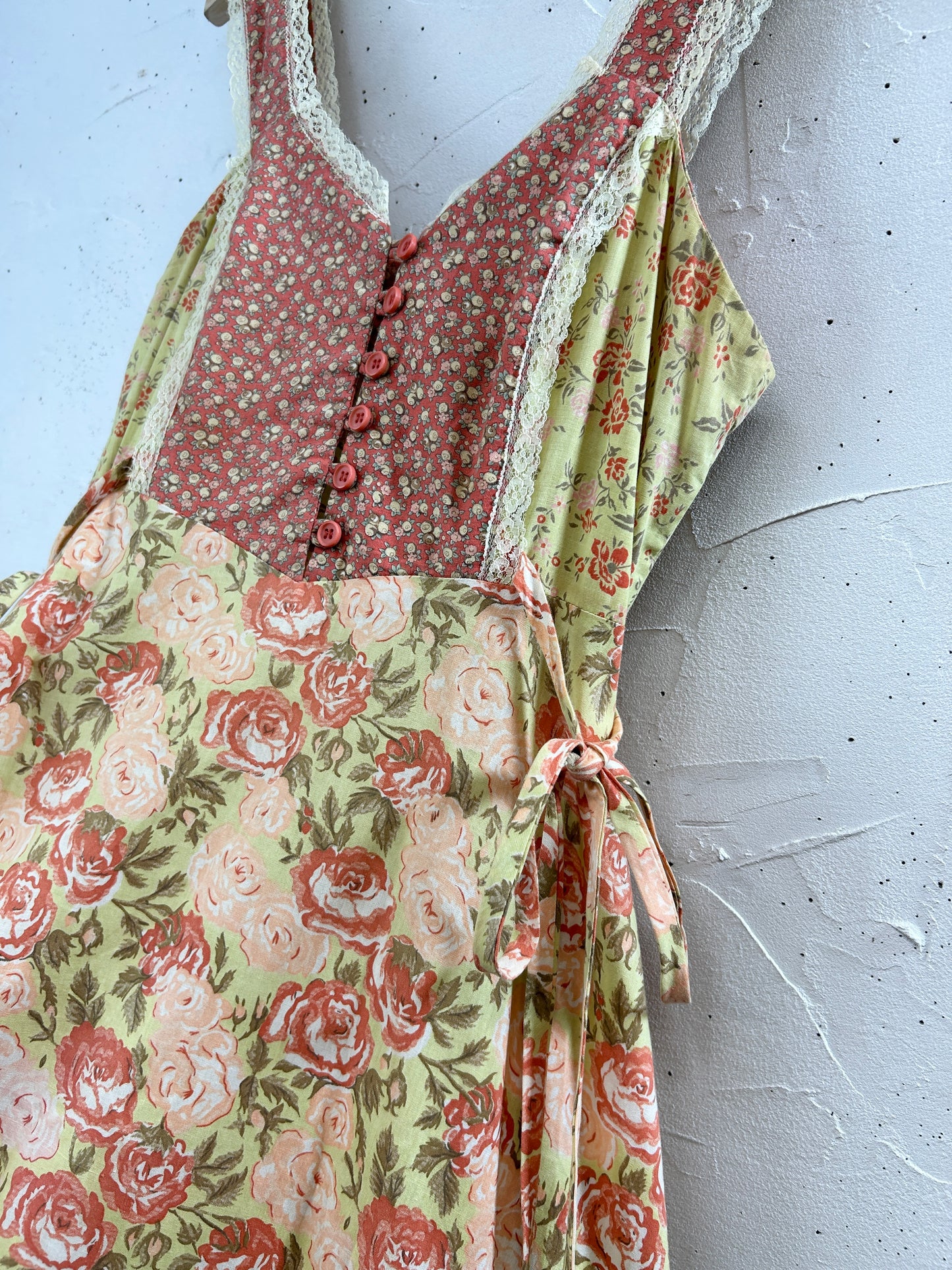 '70s Vintage Dress 〜Homespun〜 [G32910]