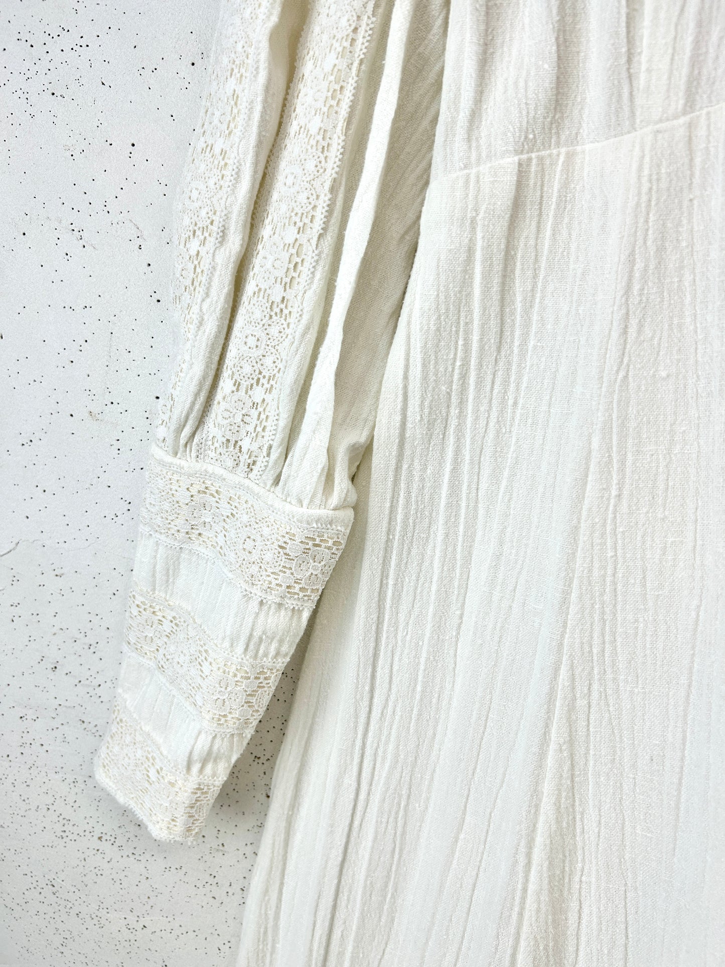 '70s Vintage White Dress  [H33499]
