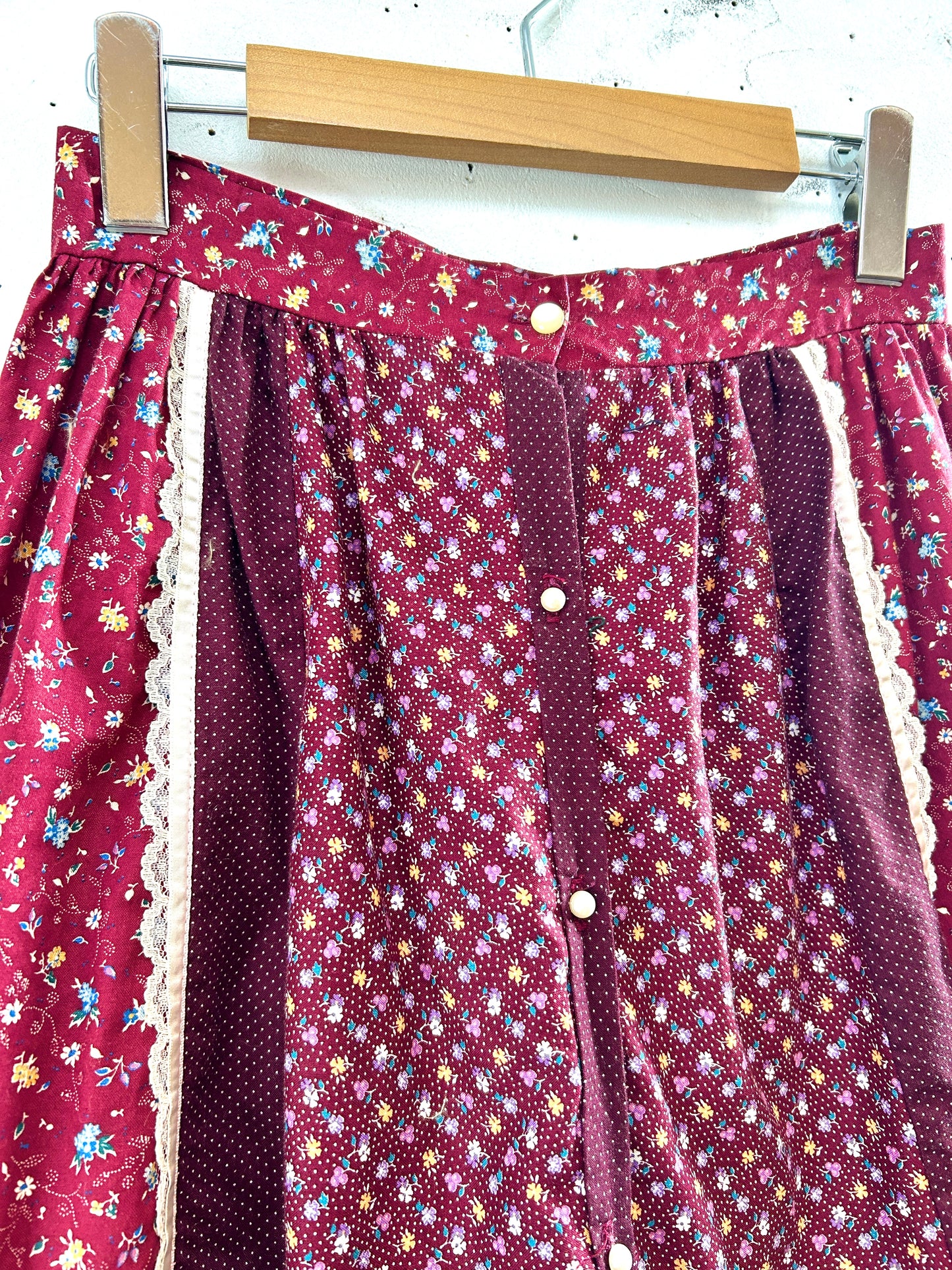 '70s Vintage flower Skirt [J30524]