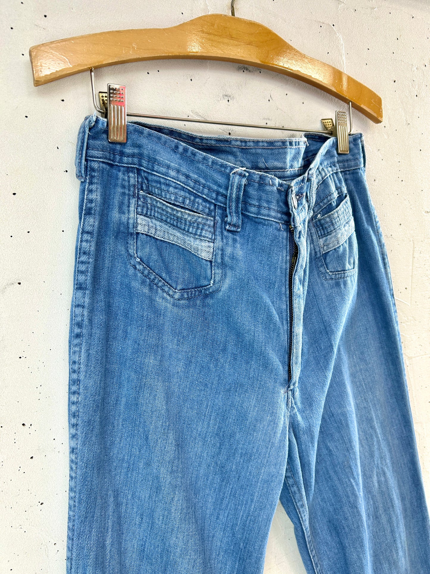 ’70s Vintage Denim Baggy Pants  [H33635]