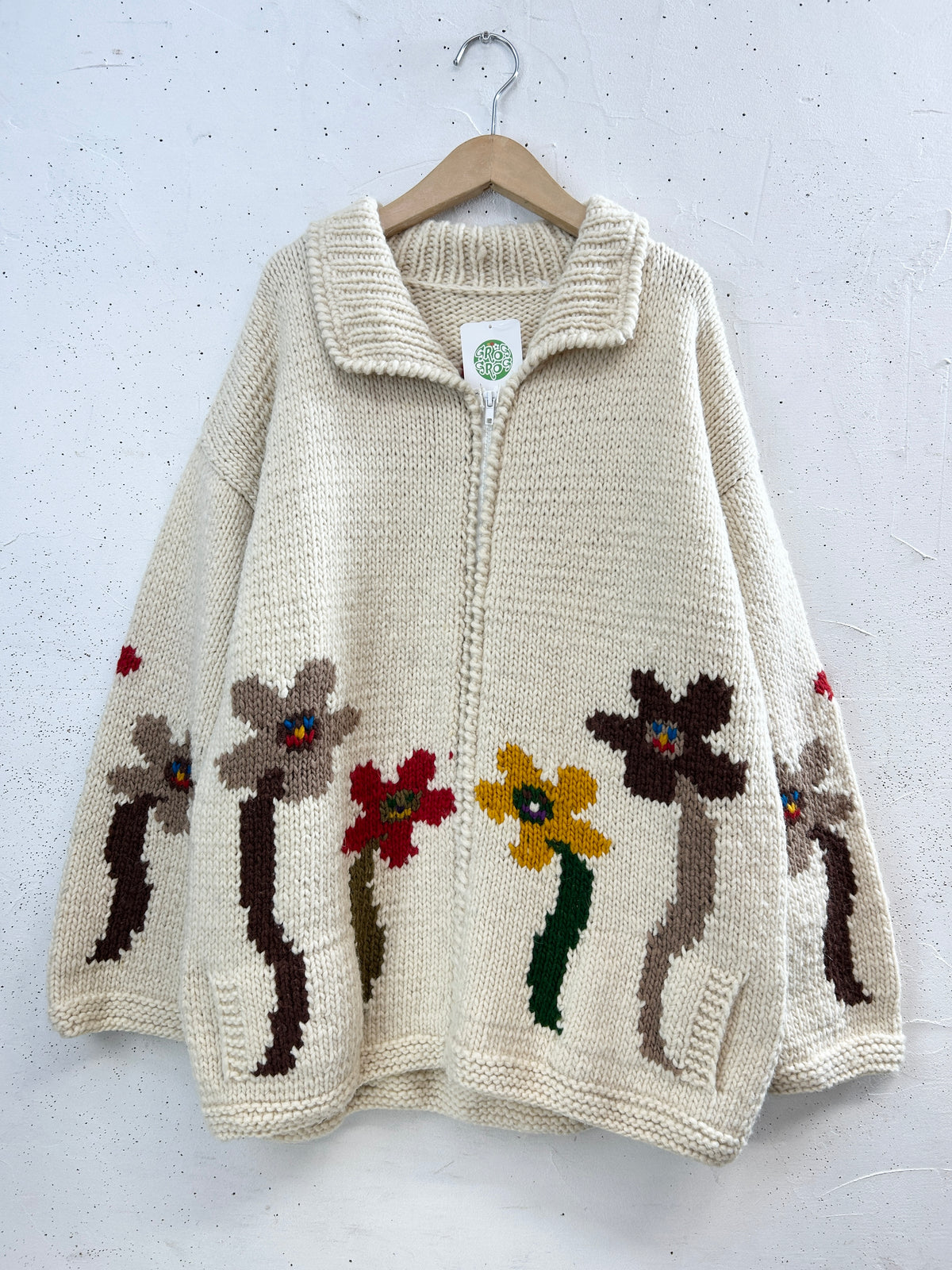 Vintage Hand Knit Smile Flower [I33946]