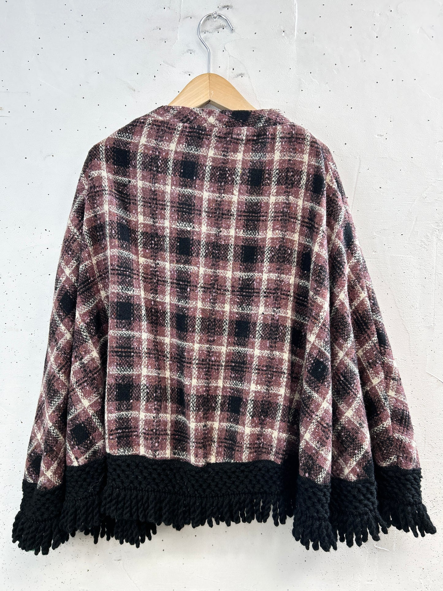 Vintage Plaid Poncho  [A31297]
