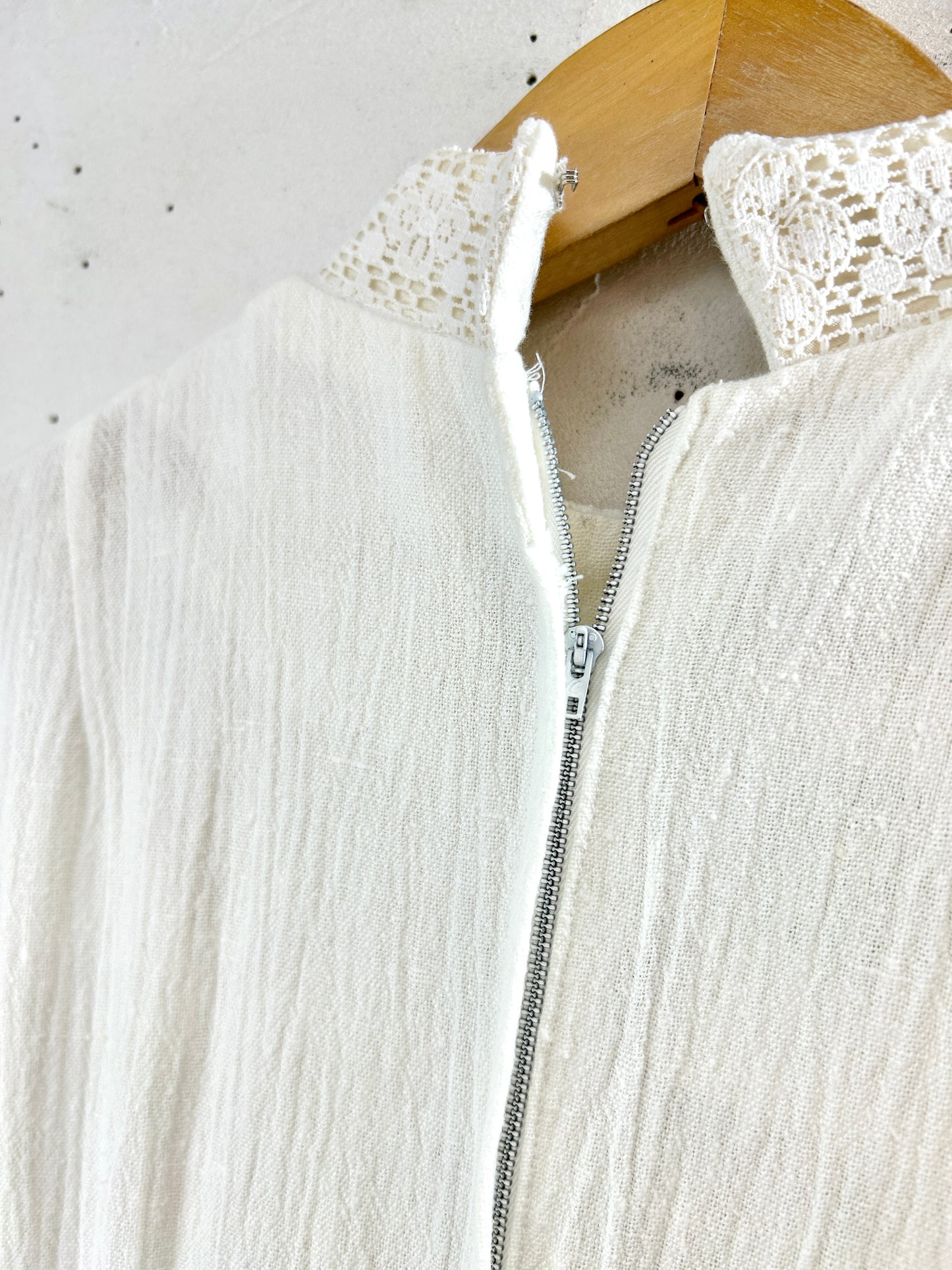 '70s Vintage White Dress  [H33499]