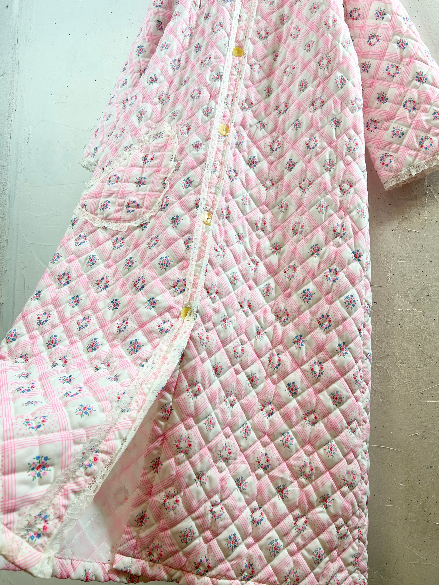 ’70s Vintage Quilting Gown [I30305]