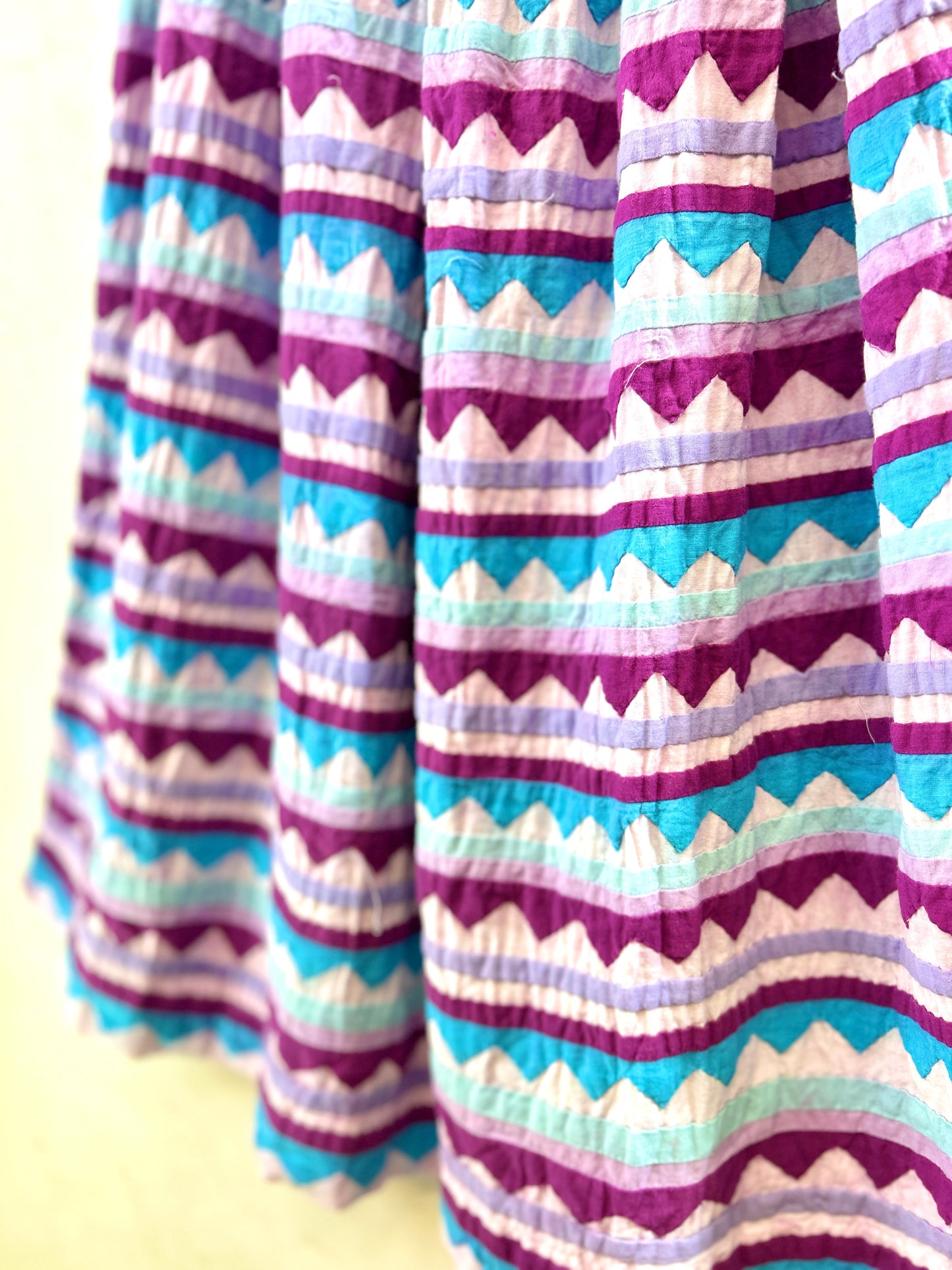 Vintage Cotton Patchwork Skirt MADE IN INDIA [H30813]