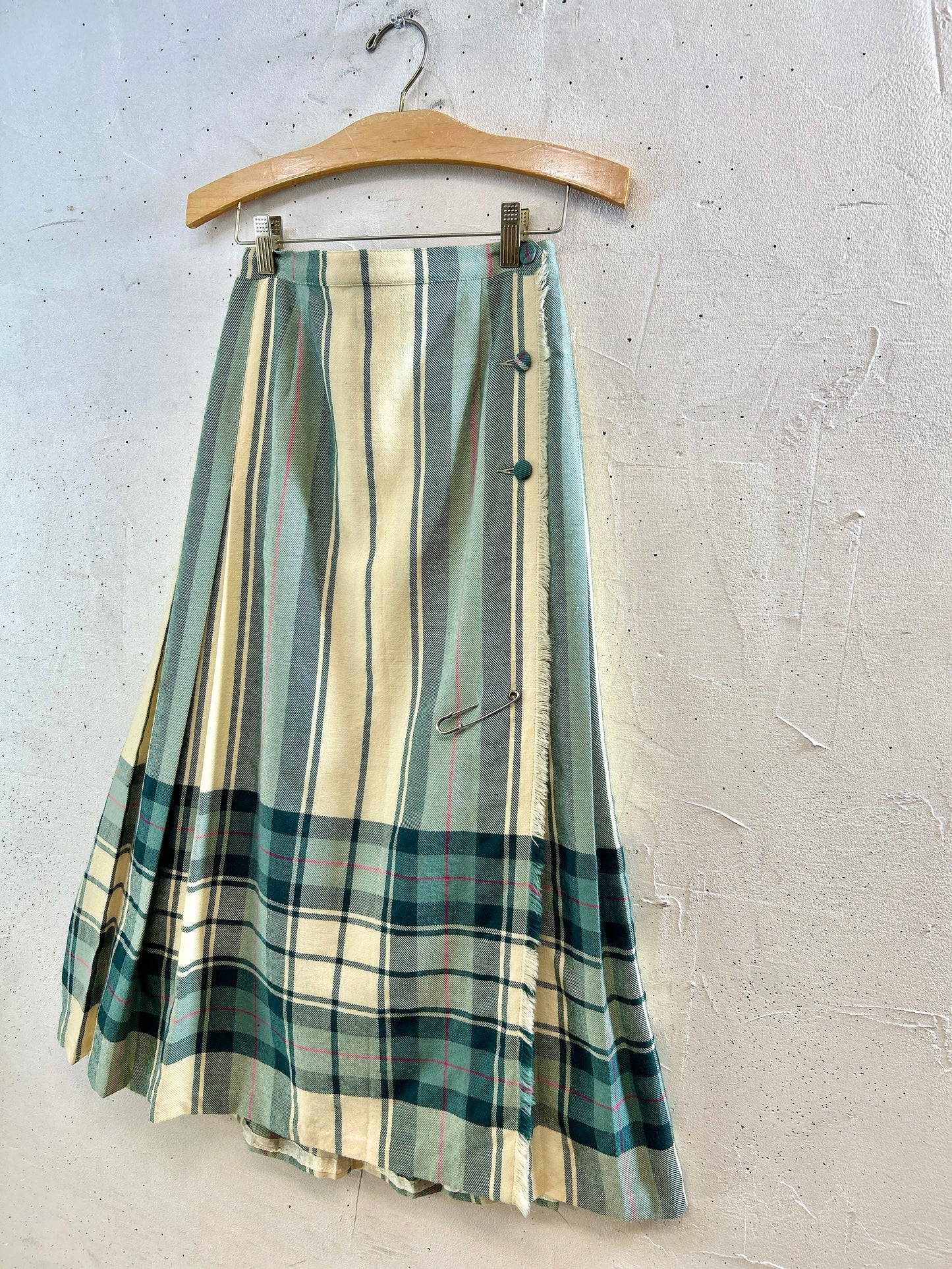 Vintage Plaid Skirt 〜Aljean〜 CANADA [K30766]