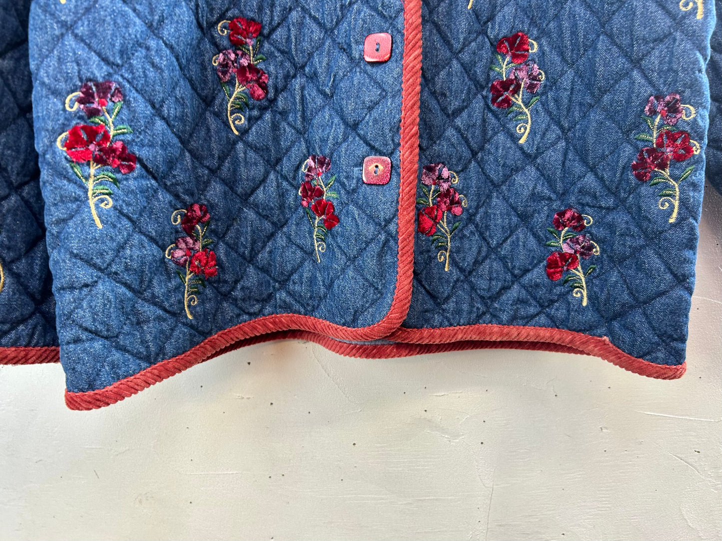 Vintage Quilting Denim Jacket [L29154]