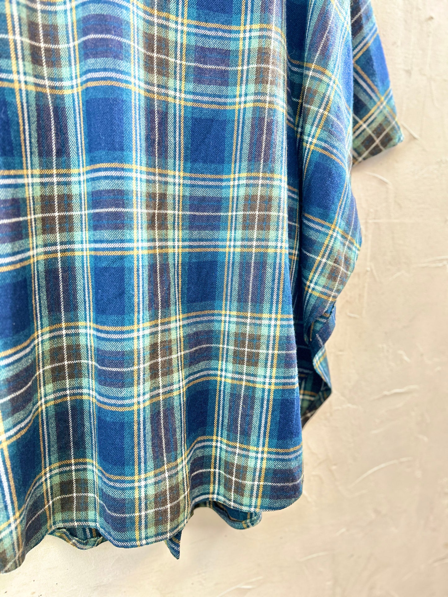 Vintage plaid Poncho  [K30804]