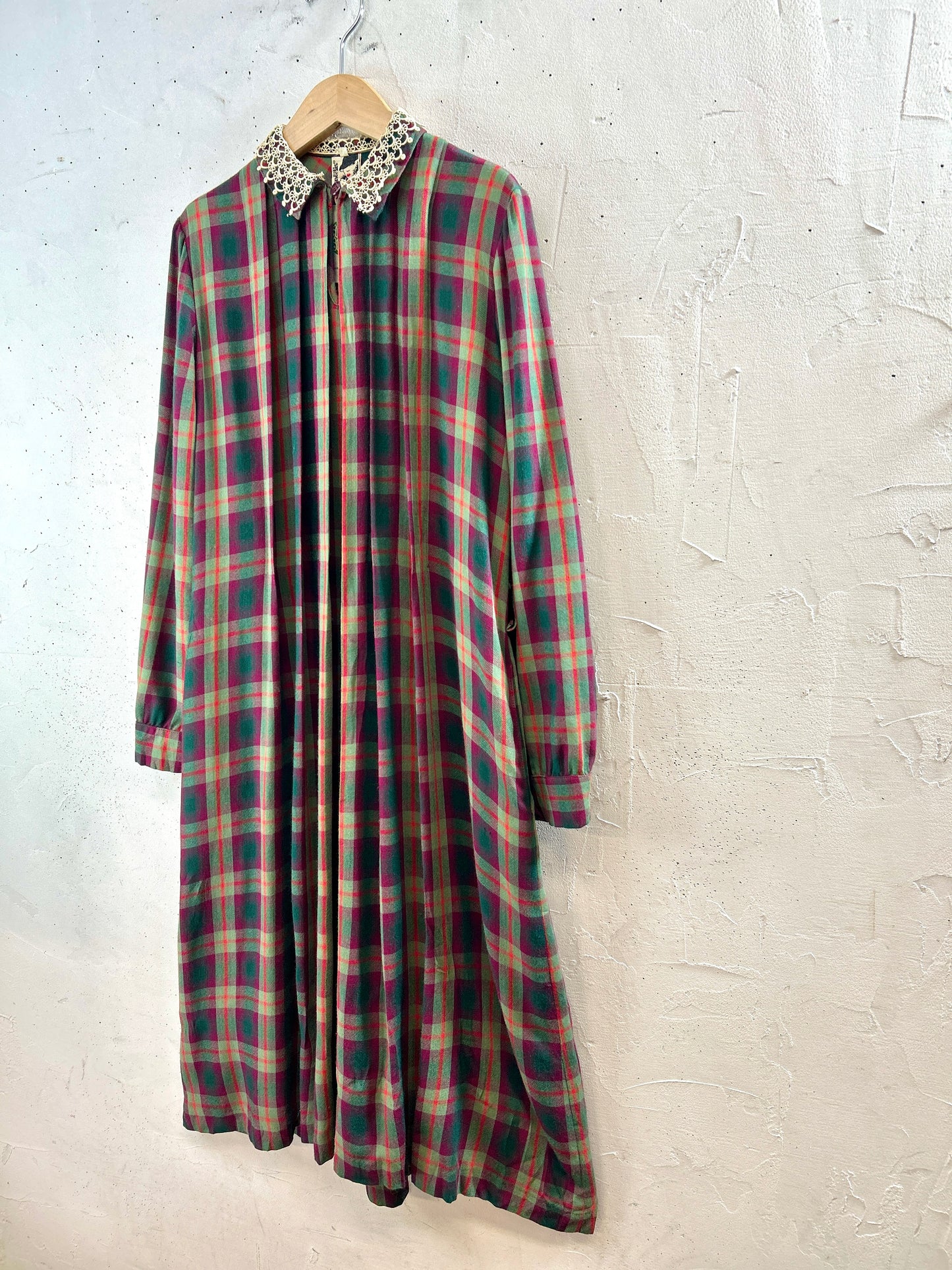 Vintage Plaid Dress MADE IN ITALY [K30894]