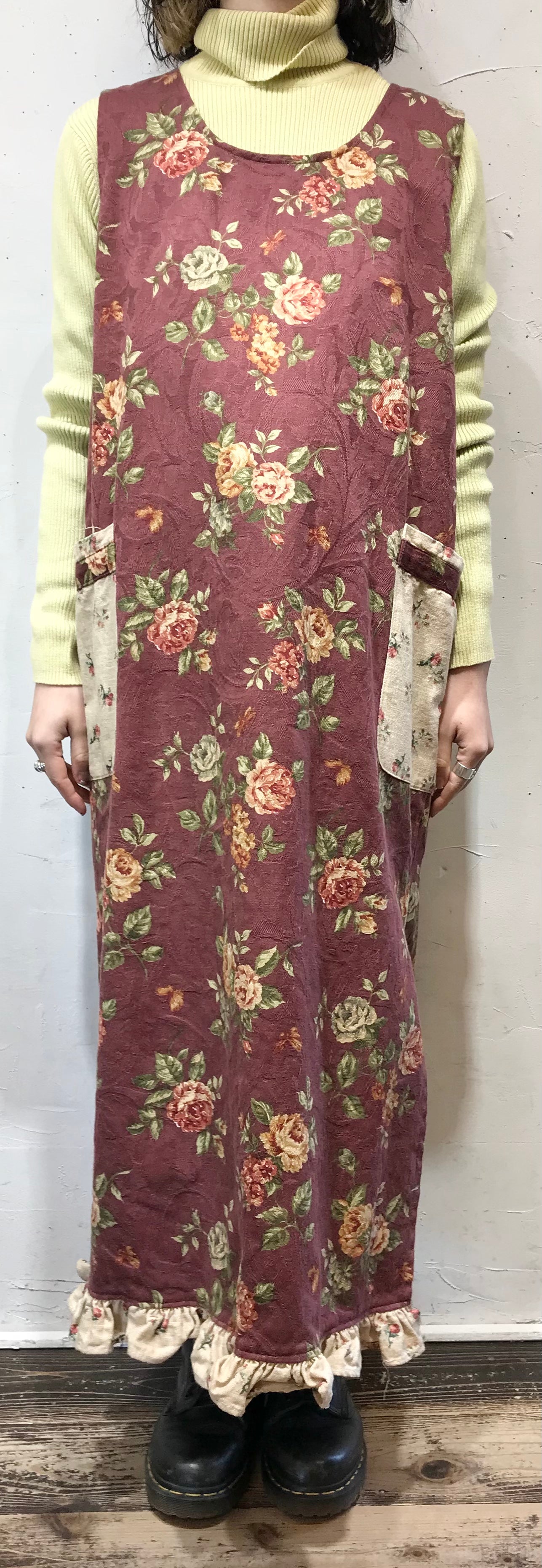 Vintage Jacquard Over Dress MADE IN USA [L25824]