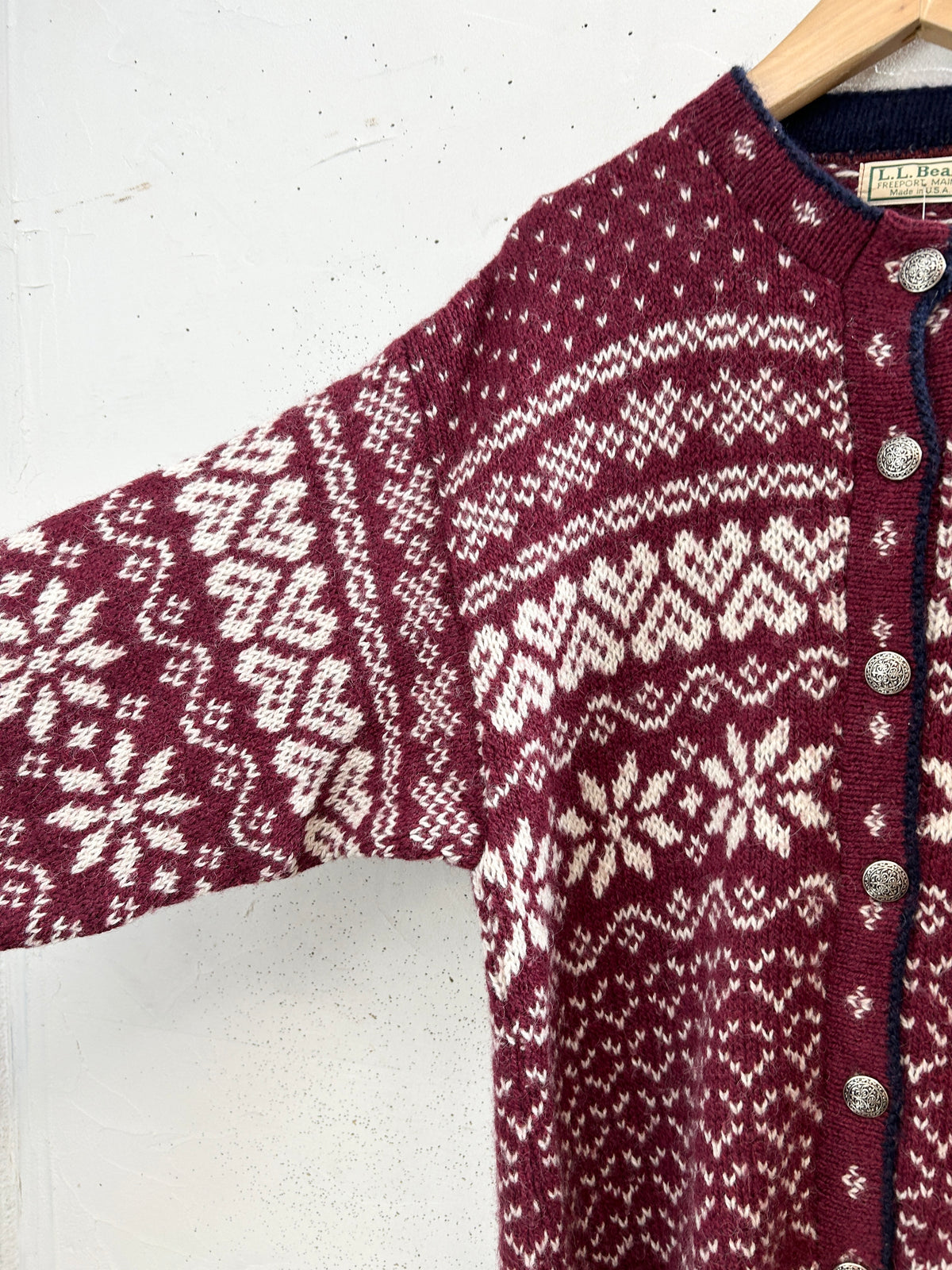 Vintage Nordic Knit Cardigan MADE IN USA 〜L.L.Bean〜 [I34015]