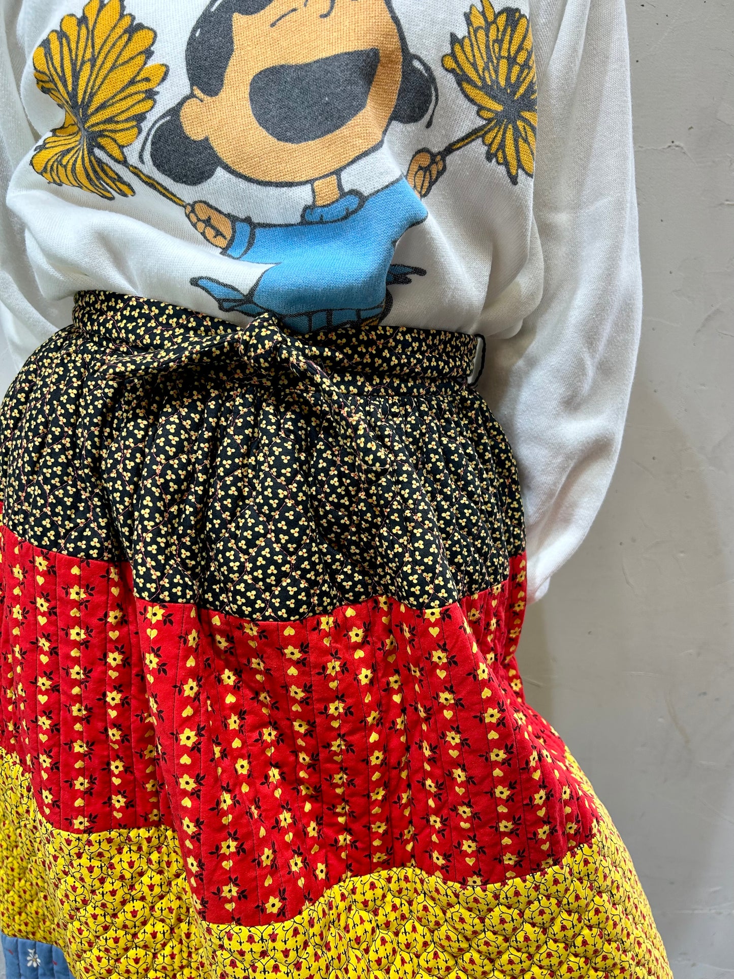 '70s Vintage Quilting Tiered Skirt [H24764]
