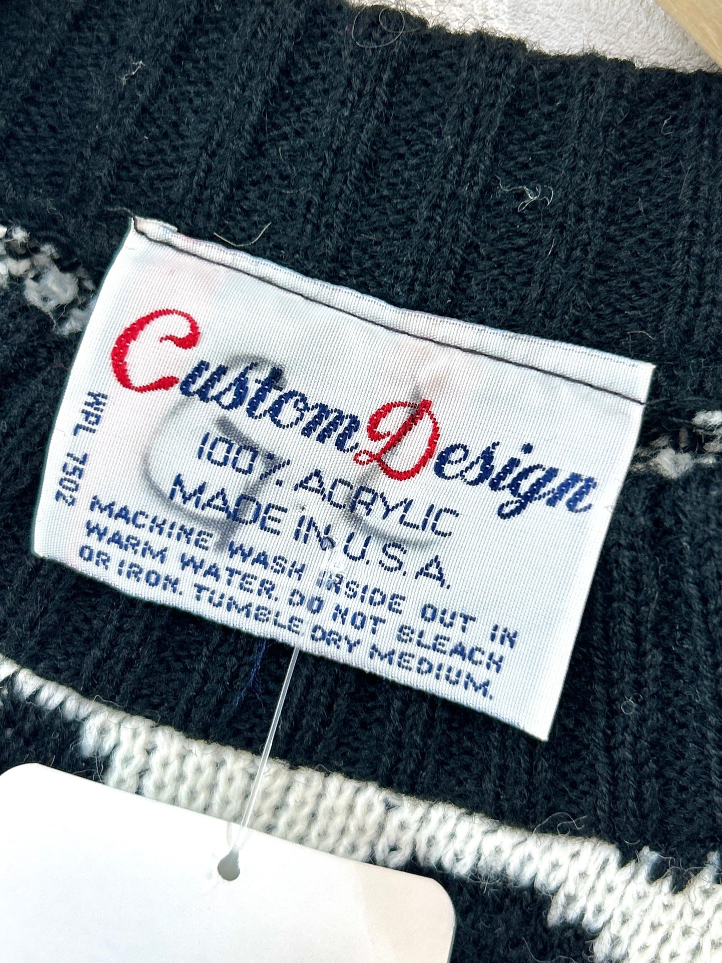 ’80s Vintage Fancy Knit Sweater MADE IN USA［J30668]