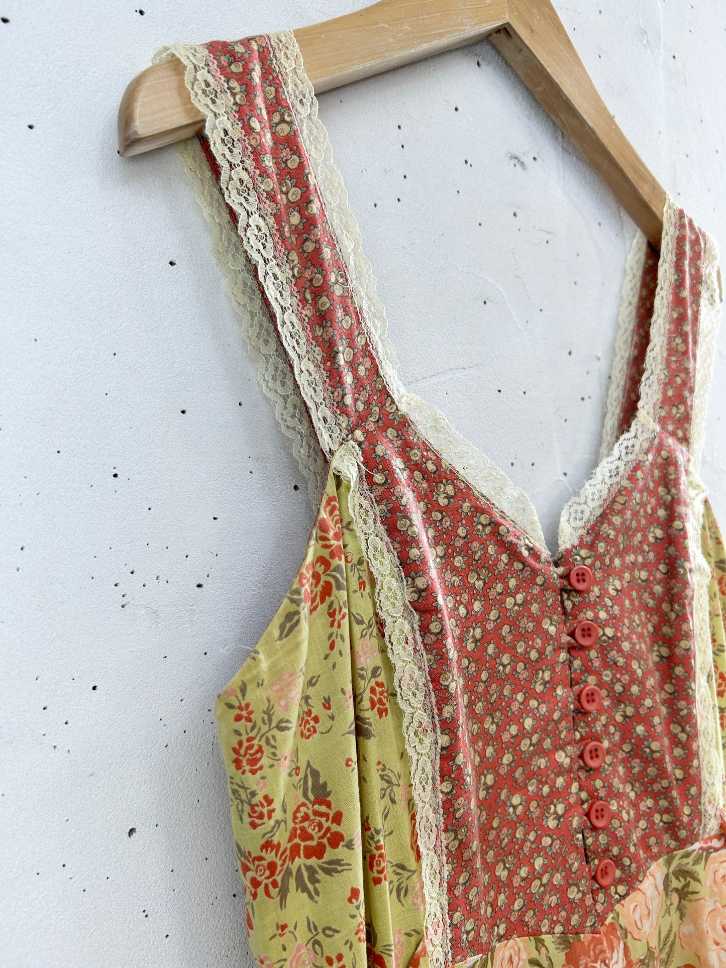'70s Vintage Dress 〜Homespun〜 [G32910]