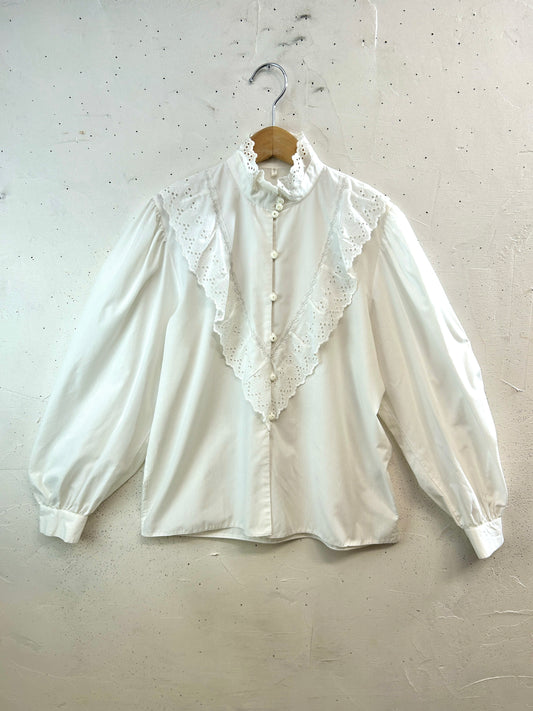 Vintage White Blouse [B31585]