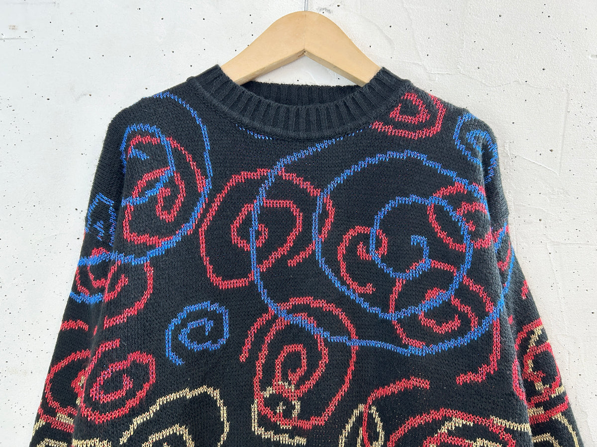 '80s Vintage Knit Sweater  [J34059]