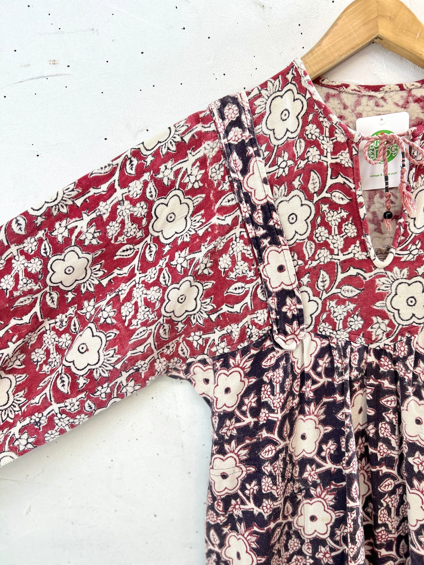 Vintage Block Print Dress [K30712]