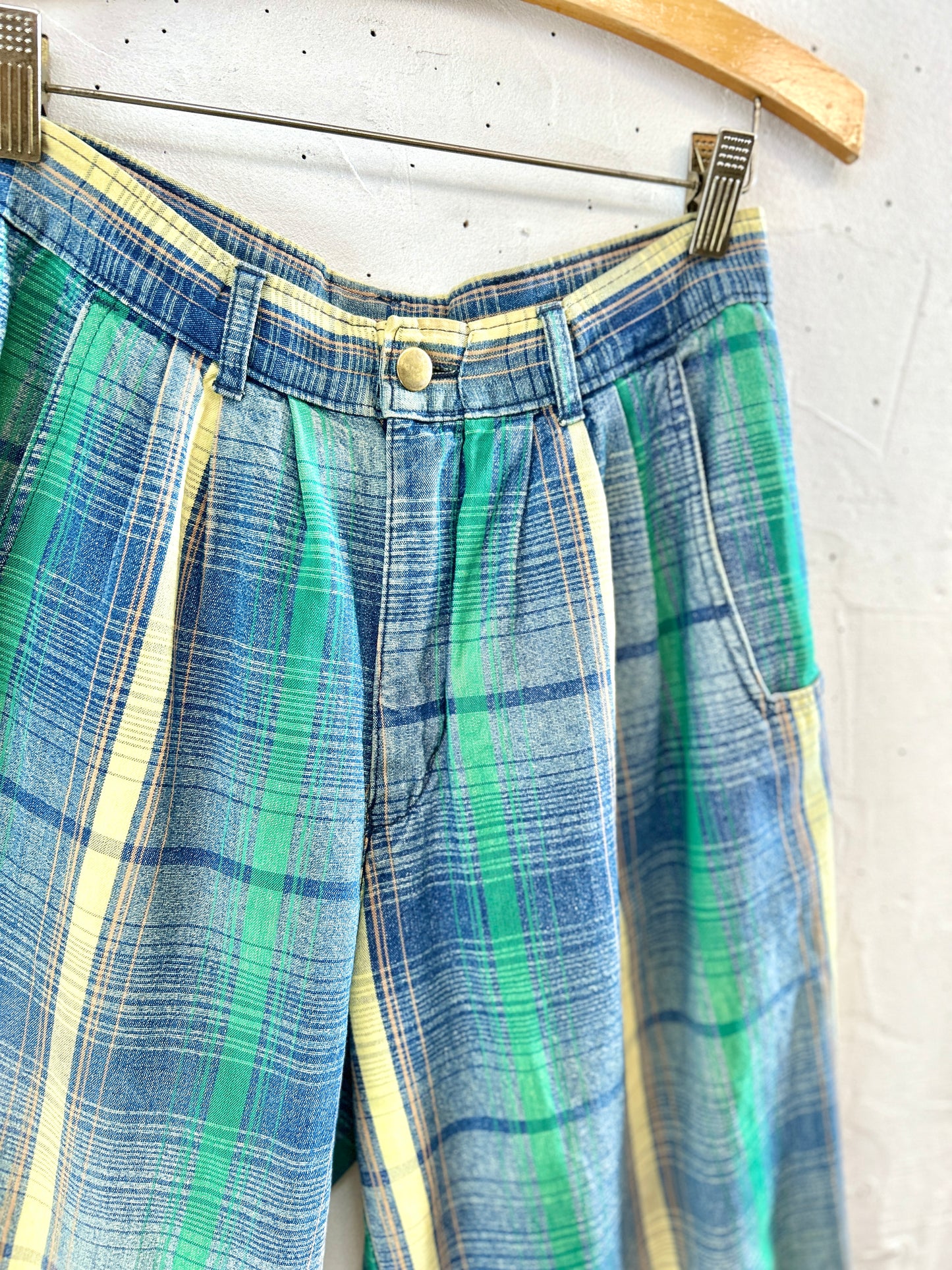 Vintage Plaid Denim Pants [J30559]