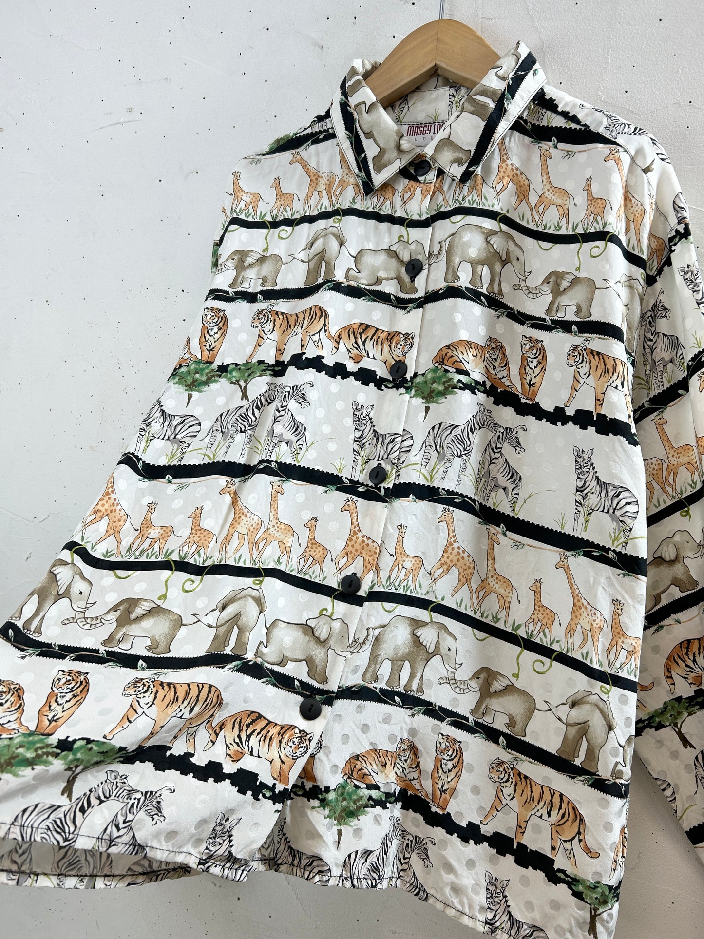 Vintage Silk Shirt 〜MAGGY LONDON〜 [I30208]