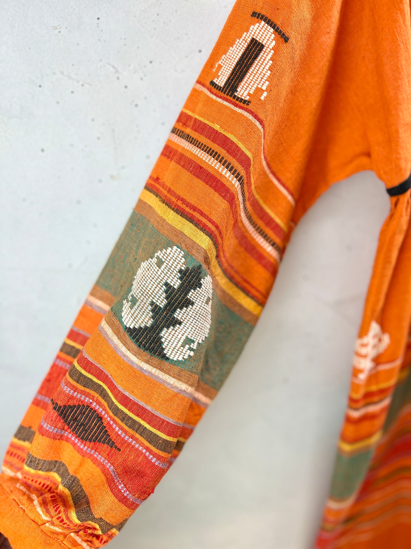 '70s Vintage Indian Cotton Dress MADE IN INDIA [H30978]