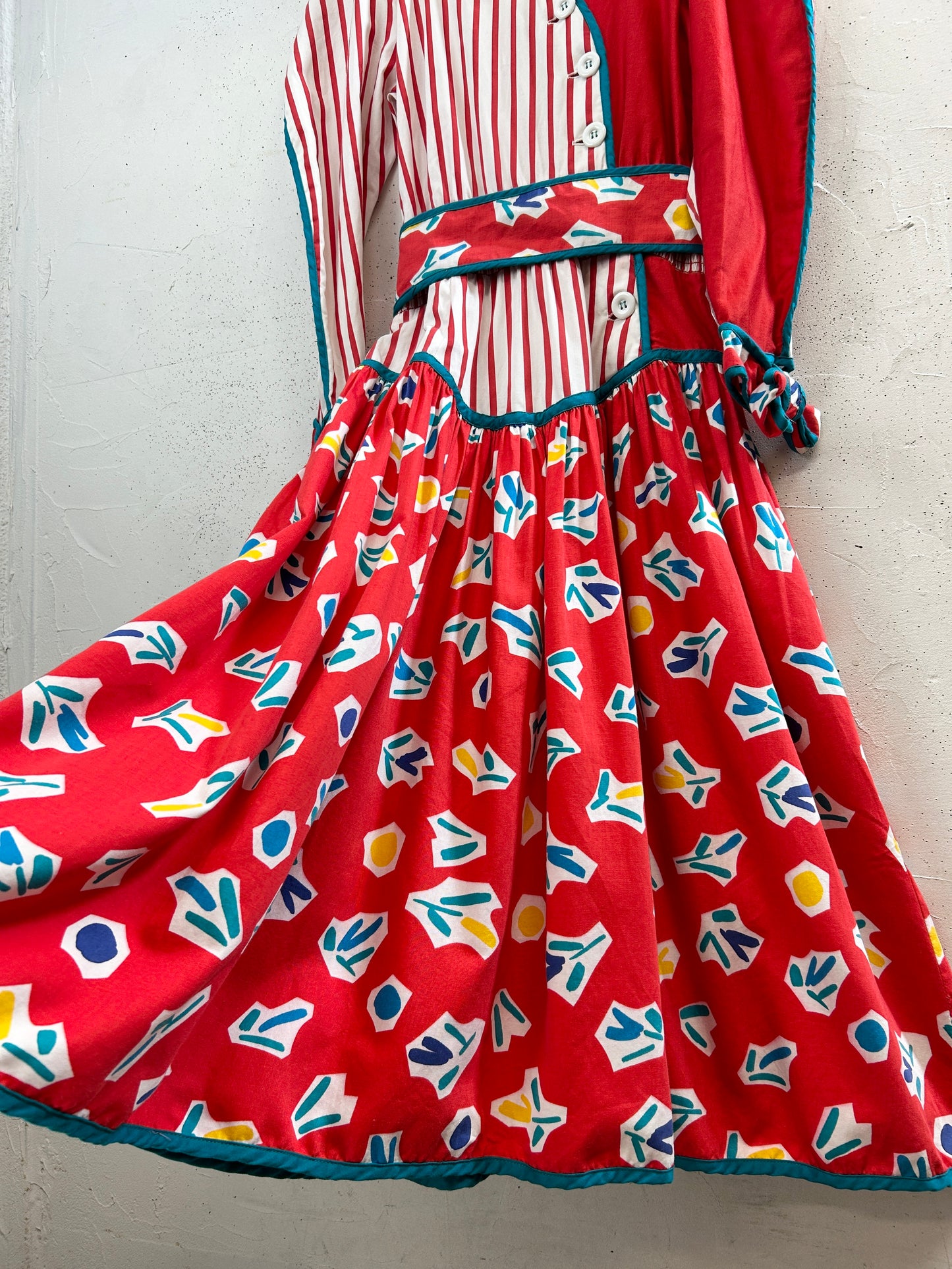 '80s Vintage Dress 〜JEANNE MARC〜 [H33607]