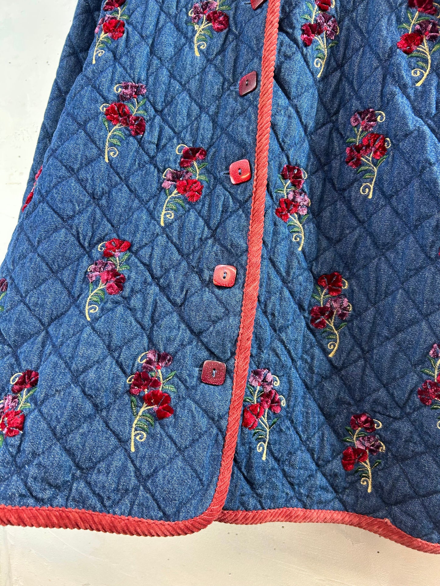 Vintage Quilting Denim Jacket [L29154]