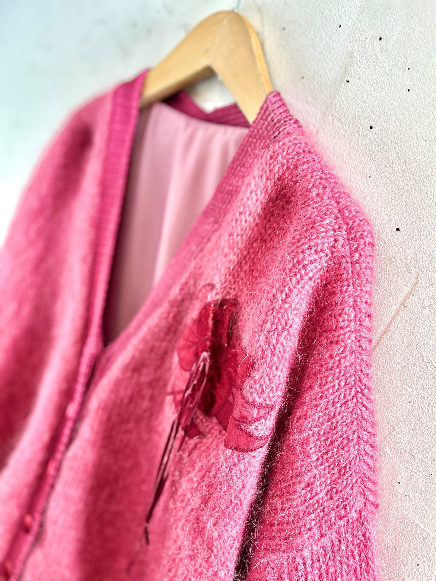 Vintage Mohair Knit Cardigan MADE IN ENGLAND [L30943]