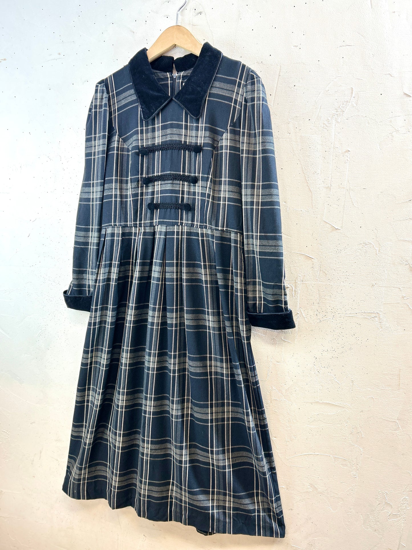 Vintage Plaid Dress [J30650]
