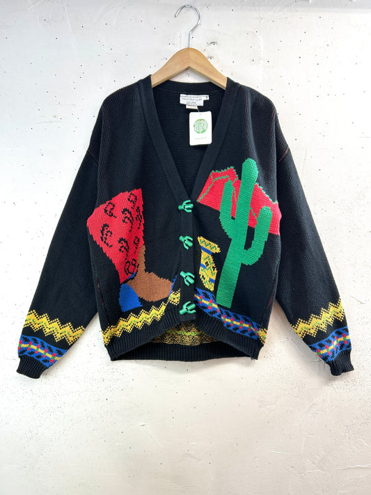 Vintage Cotton  Knit Cardigan MADE IN USA [C31871]