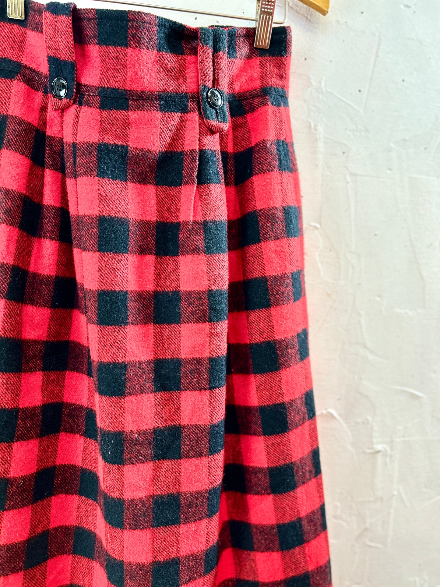 Vintage Plaid Skirt  MADE IN TURKEY  [K30835]