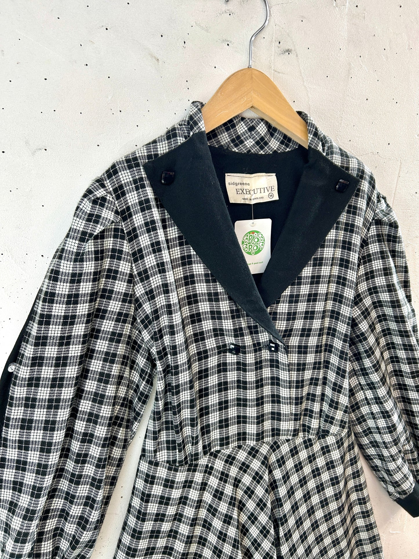 Vintage Plaid Dress MADE IN ENGLAND [J30651]