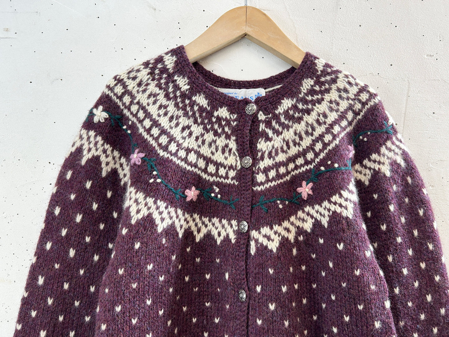 Vintage Nordic Knit Cardigan 〜DEANS OF Scotland〜 [K30924]