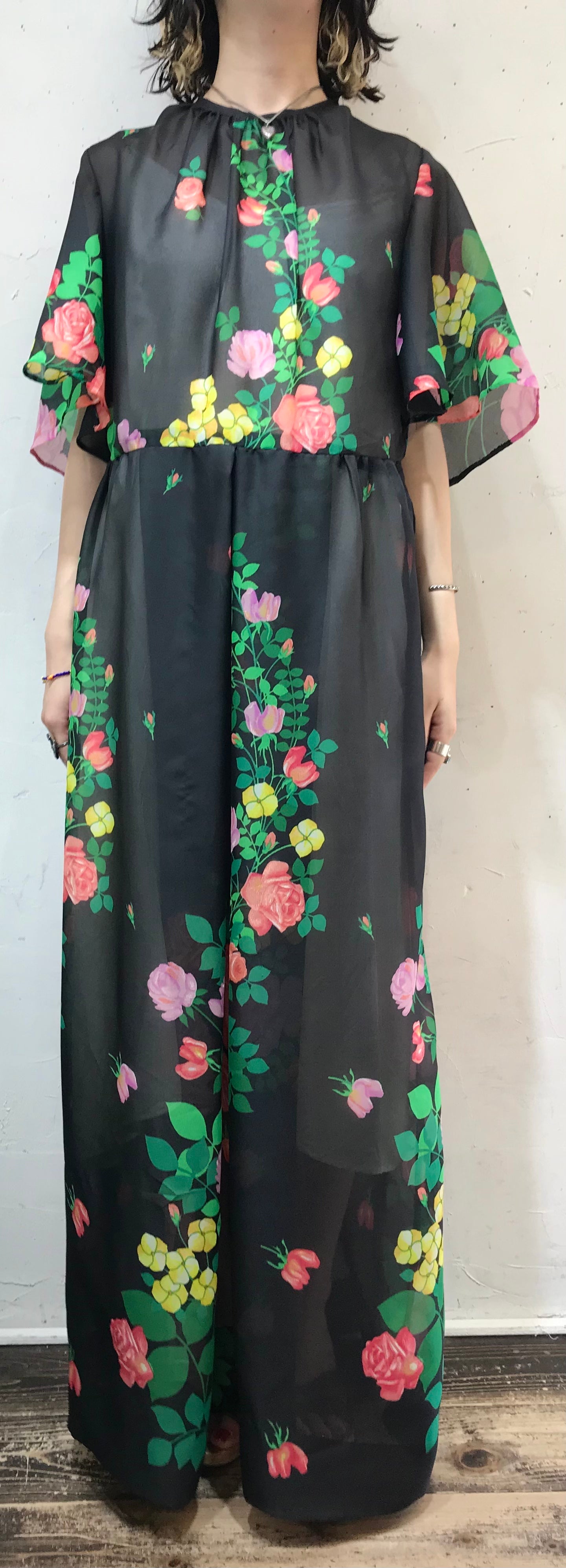 ’70s Vintage Flower Dress [G24583]