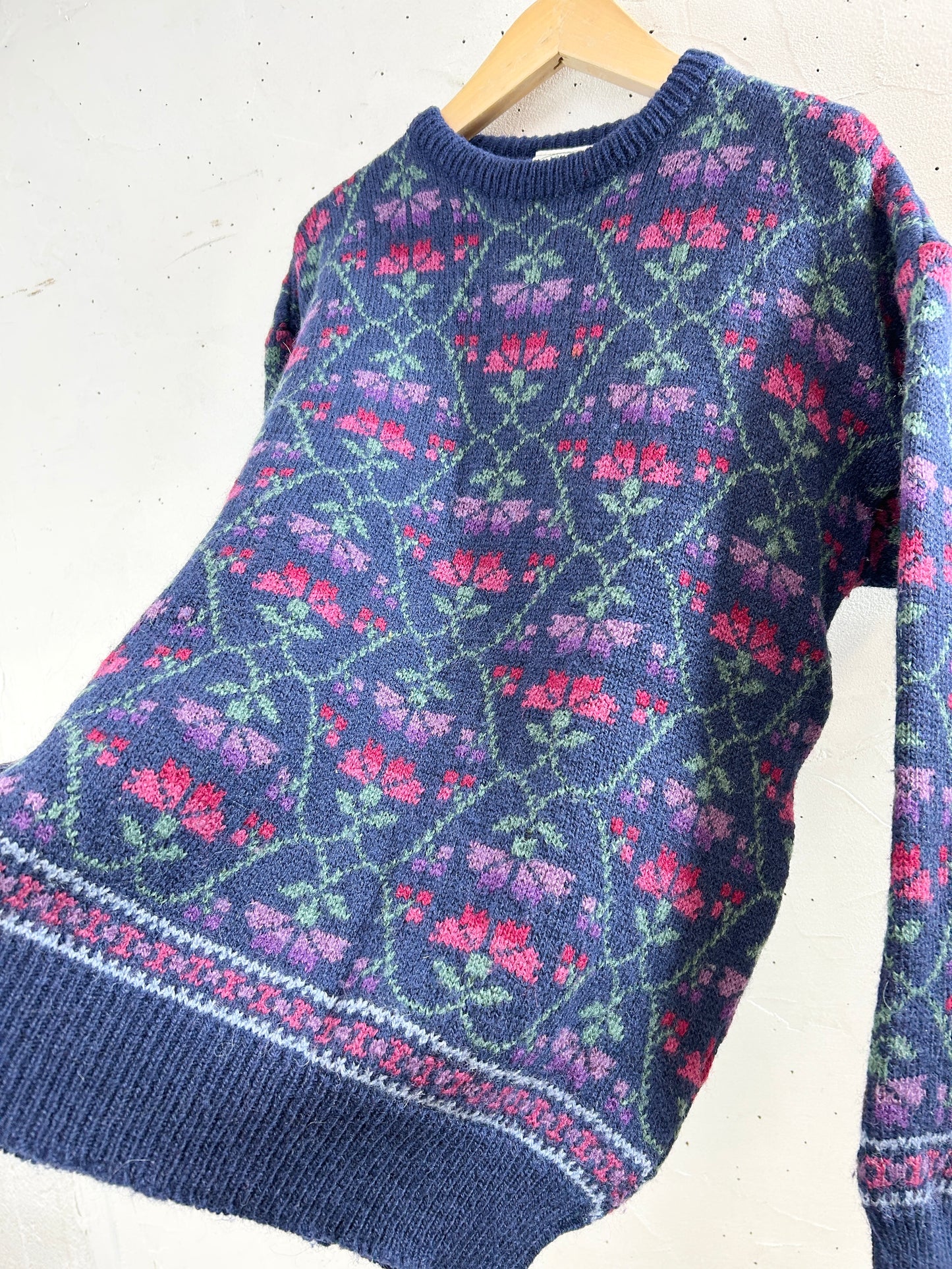 Vintage Knit Sweater 〜Laura Ashley〜 MADE IN Scotland [L30979]