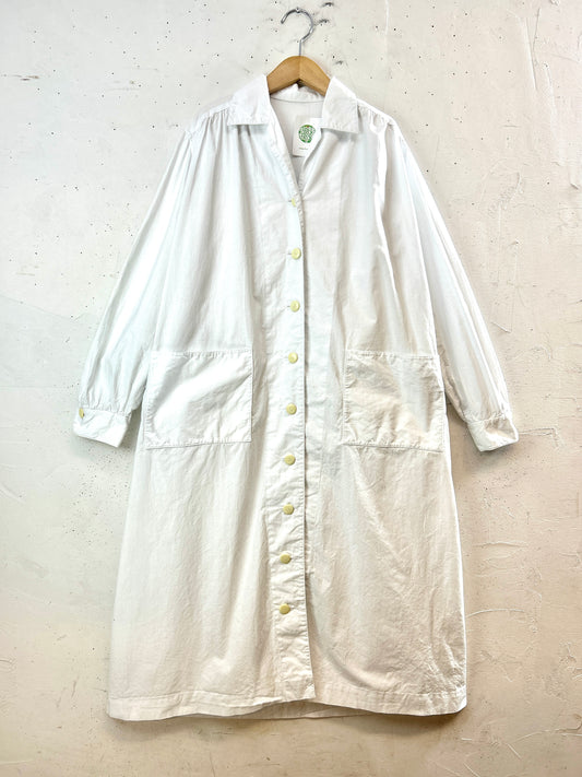 ’50s Vintage White Work Coat  [J30609]