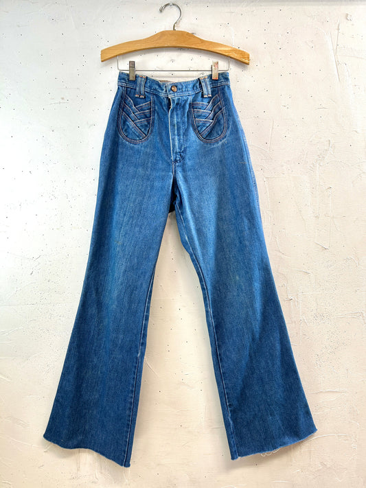 ’70s Vintage Denim Baggy Pants  MADE IN USA [D32092]