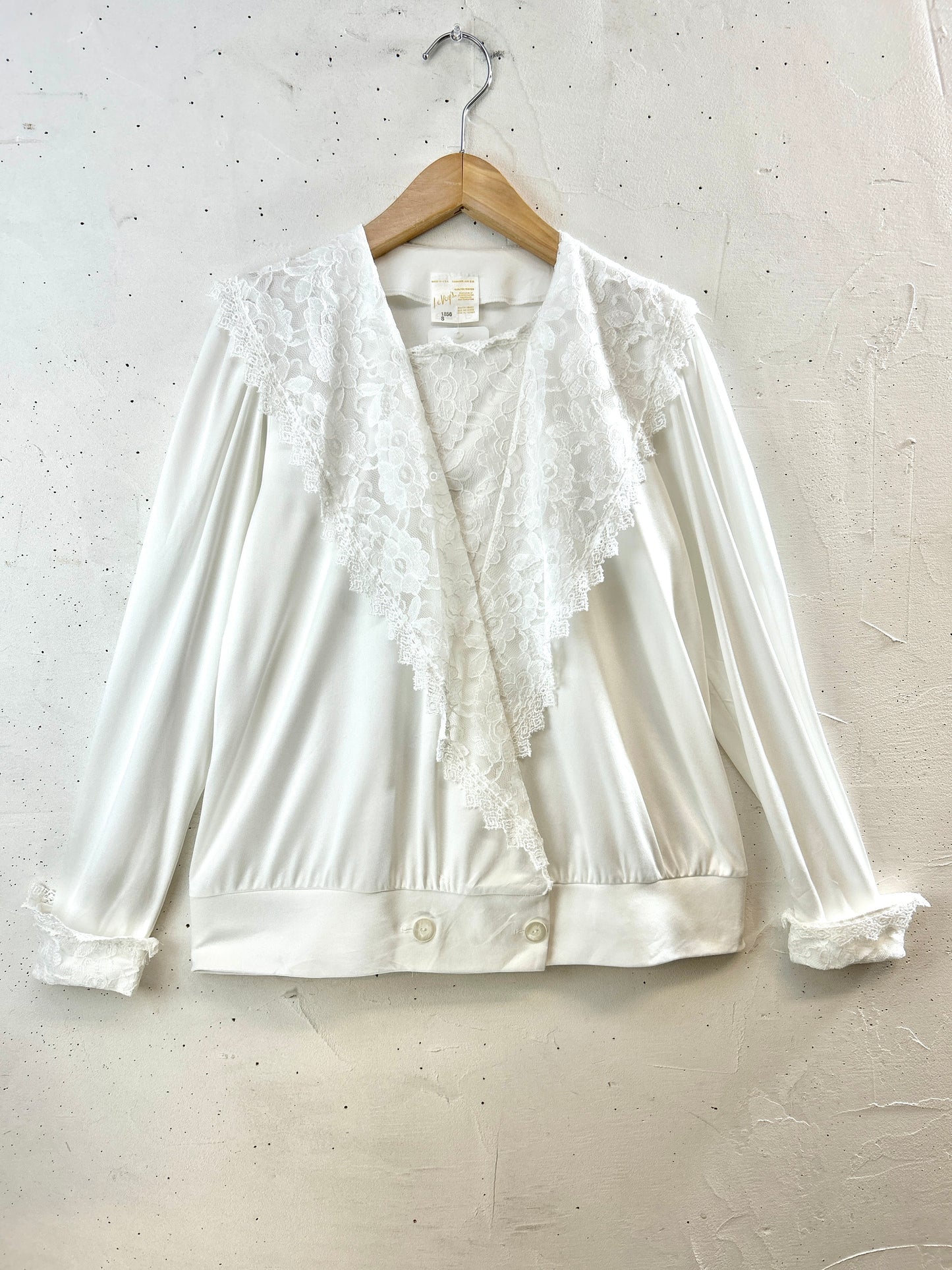 Vintage White Blouse MADE IN USA [H30932]