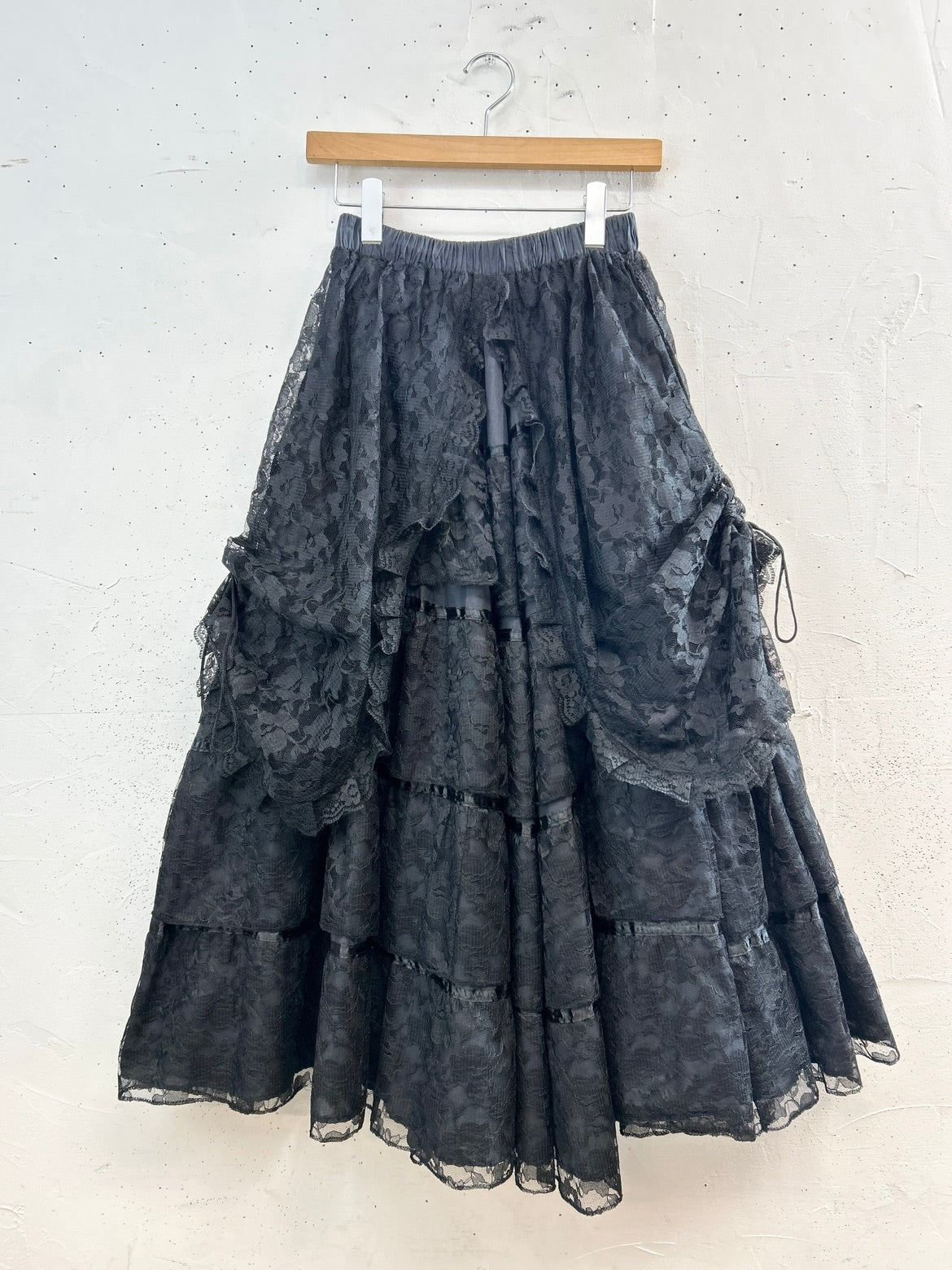 Vintage  Black Lace Skirt [D32030]