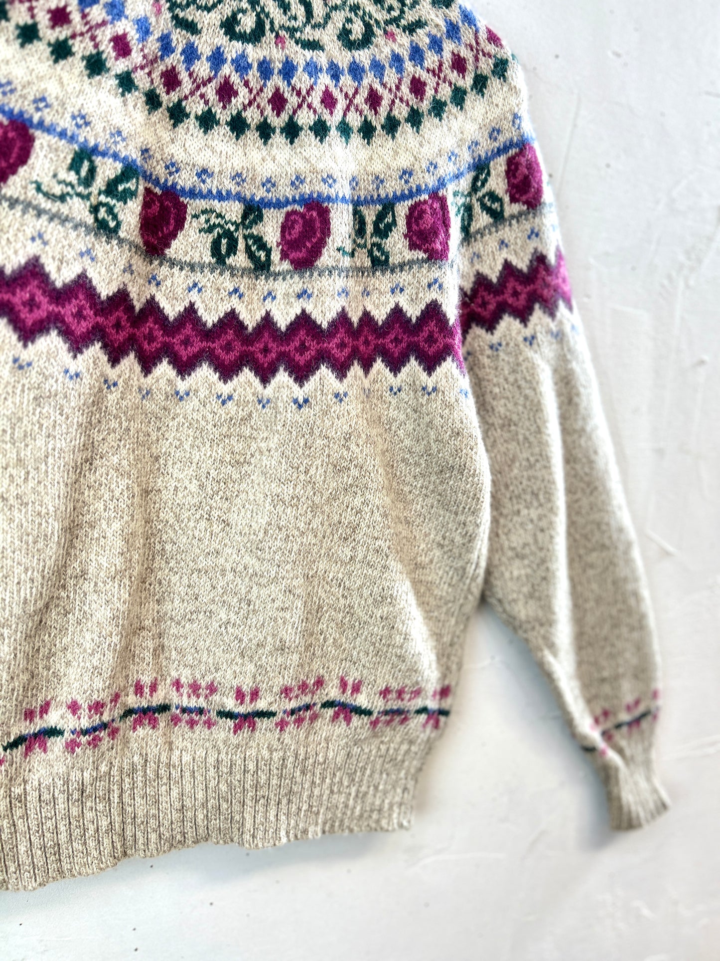 Vintage Nordic Knit Cardigan [J30618]
