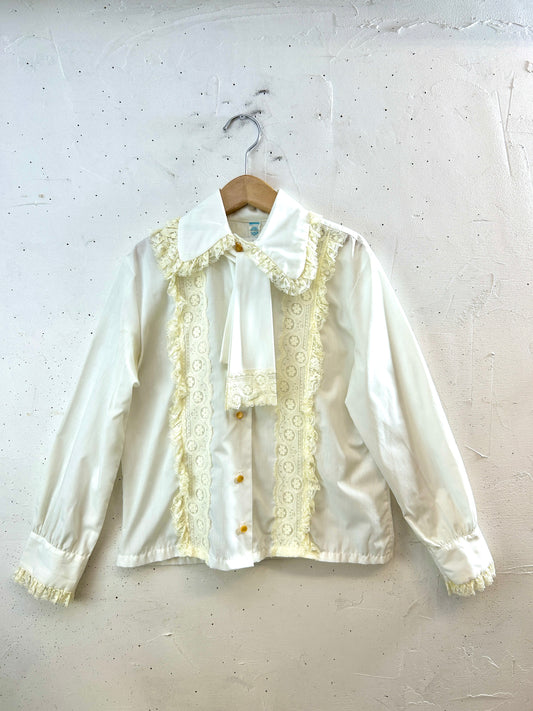 Vintage White Lace Blouse [I30323]