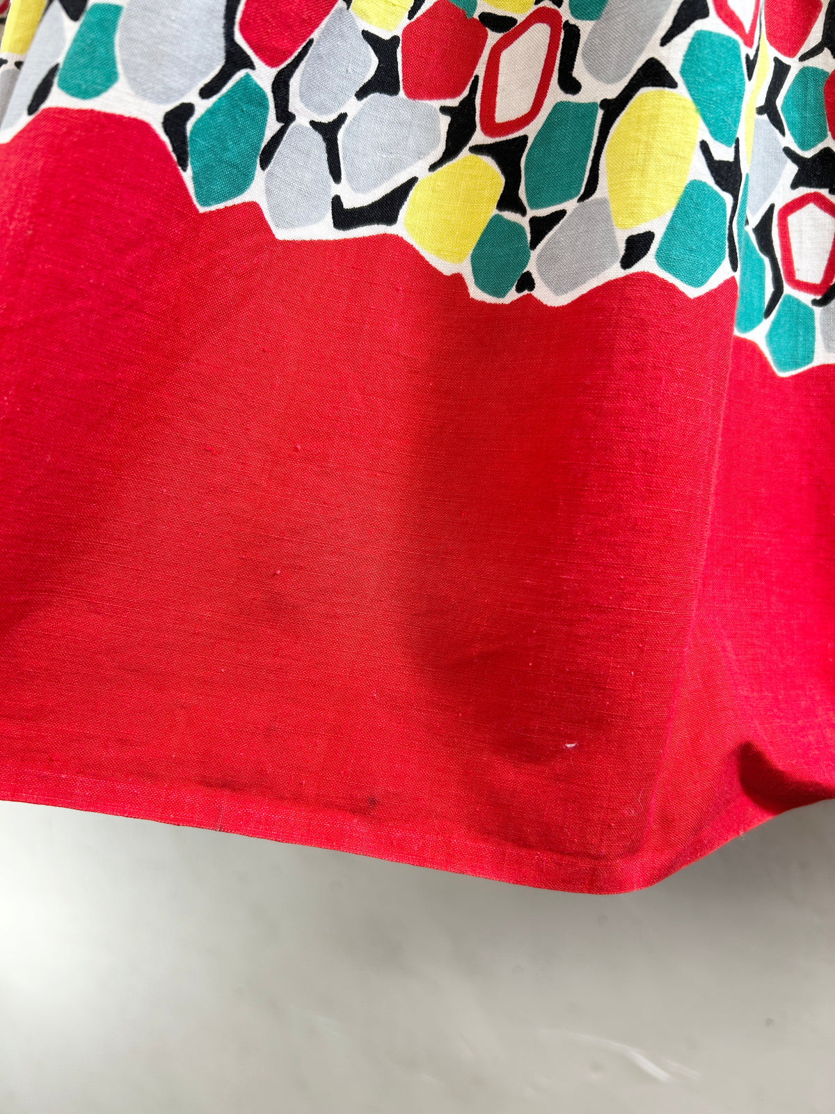 '50s Vintage End Pattern Skirt [J34113]