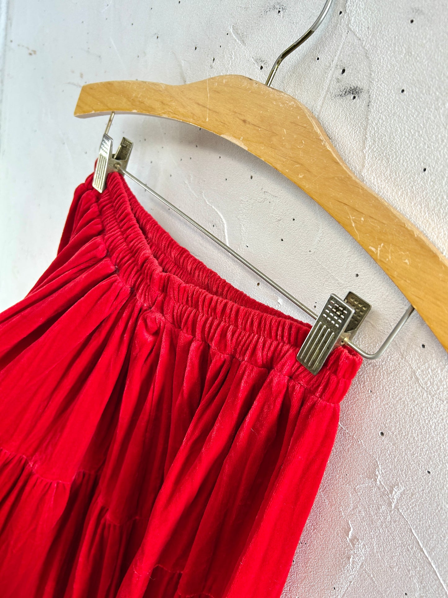 Vintage Tiered Velour Skirt MADE IN USA [K30769]